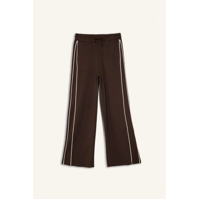 Defacto D6668AXBN192 Kahve Straight Fit Cepli Düz Paça Eşofman Altı