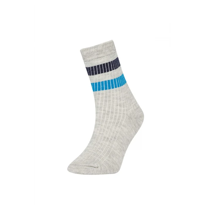 Defacto V8199A6KR1 Çok Renkli Erkek Çocuk 5li Pamuklu Çember Desenli Uzun Çorap