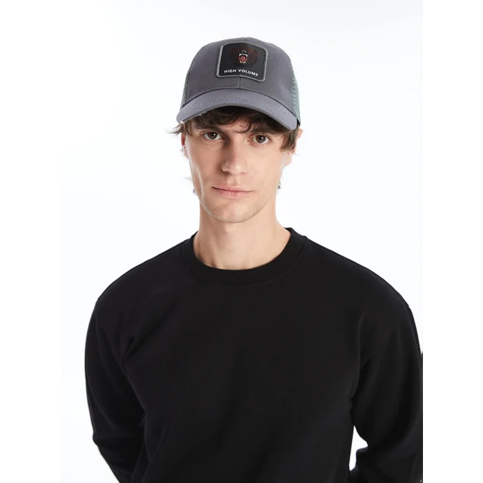 LCW ACCESSORIES Antrasit Nakışlı Erkek Kep Şapka