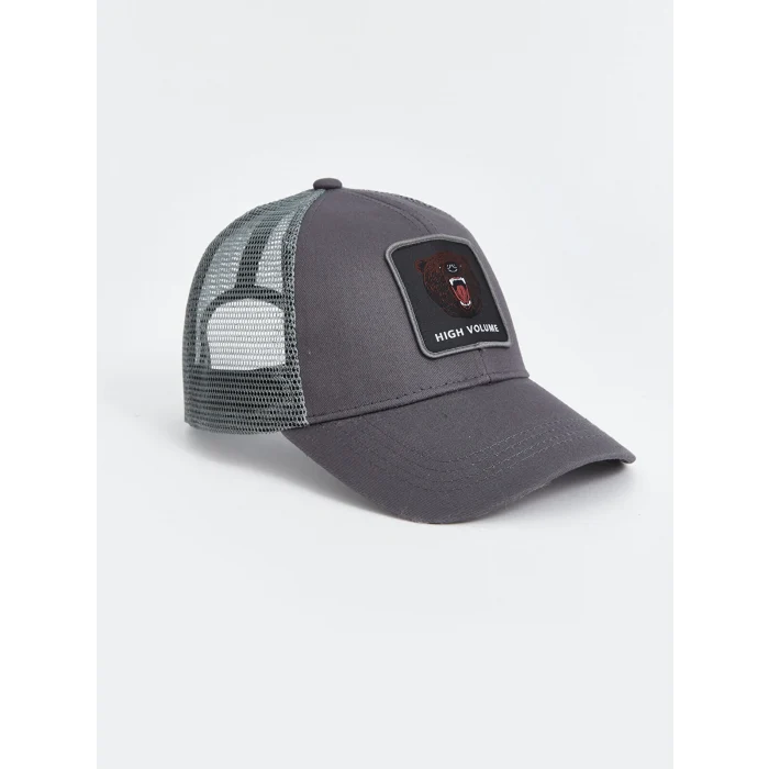 LCW ACCESSORIES Antrasit Nakışlı Erkek Kep Şapka