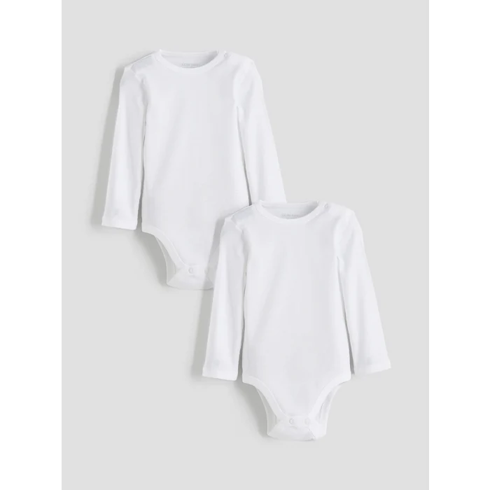 LCW baby Ekru Basic Erkek Bebek Çıtçıtlı Body 2li