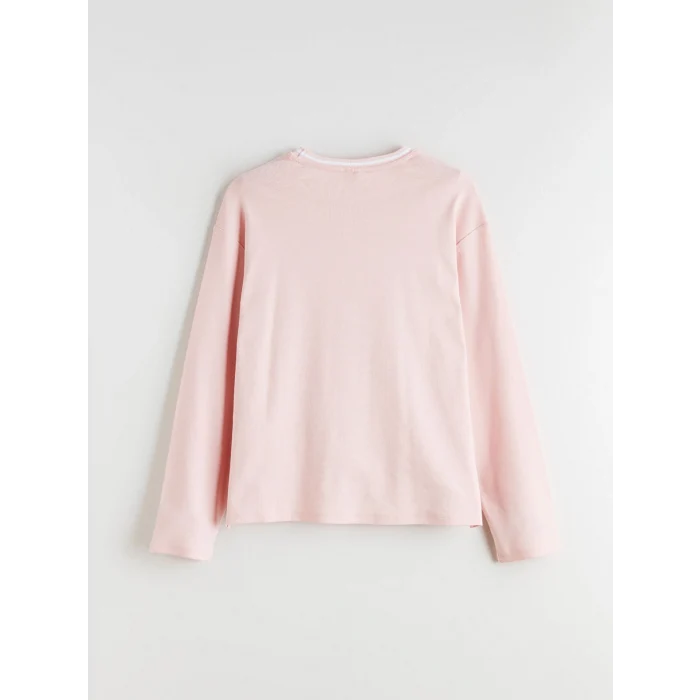 LCW Kids Pembe Bisiklet Yaka New York Baskılı Kız Çocuk Tişört