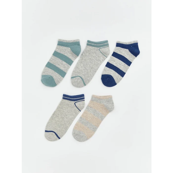 LCW Kids Karışık Çizgili Erkek Çocuk Patik Çorap 5li