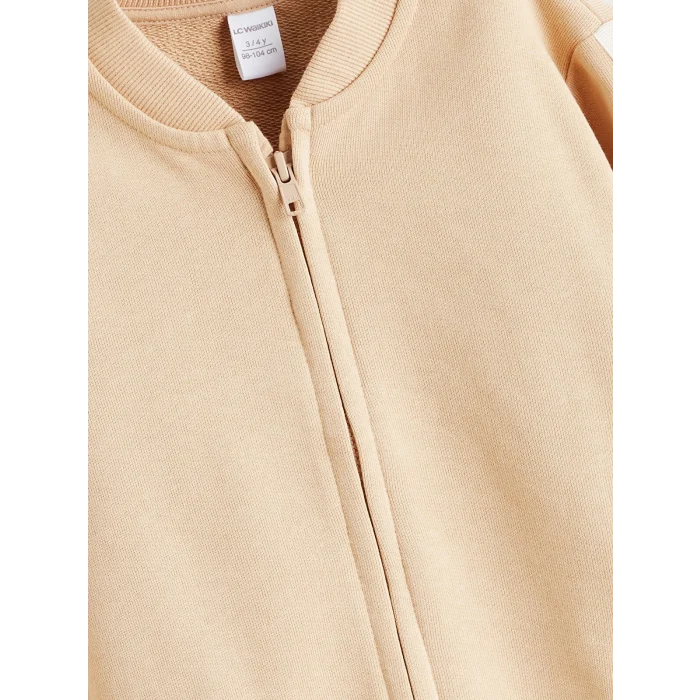 LCW Kids Bej Bisiklet Yaka Fiyonk Detaylı Kız Çocuk Hırka