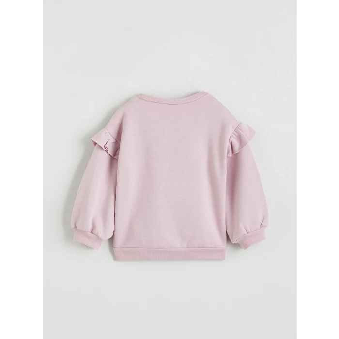 LCW Kids Lila Bisiklet Yaka Baskılı Kız Çocuk Sweatshirt 2li