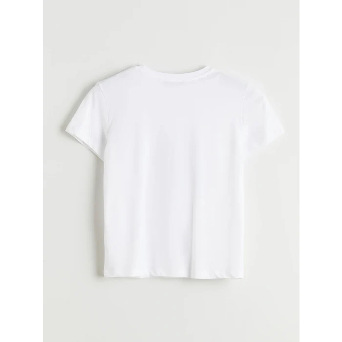 XSIDE Beyaz Bisiklet Yaka İstanbul Baskılı Kadın Tişört