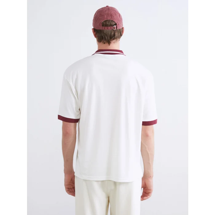 XSIDE Ekru Polo Yaka Baskılı Erkek Tişört