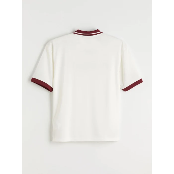 XSIDE Ekru Polo Yaka Baskılı Erkek Tişört