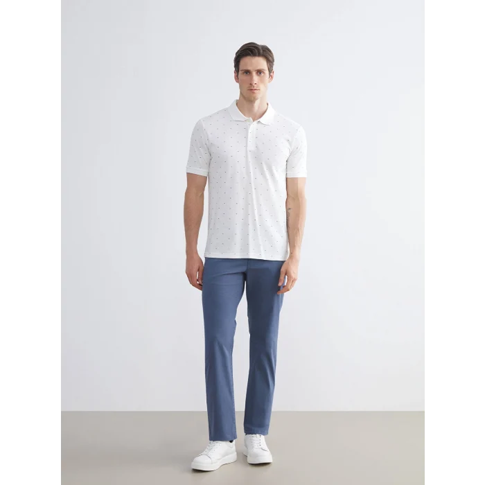 LCWAIKIKI Classic Ekru Büyük Beden Polo Yaka Desenli Pike Erkek Tişört