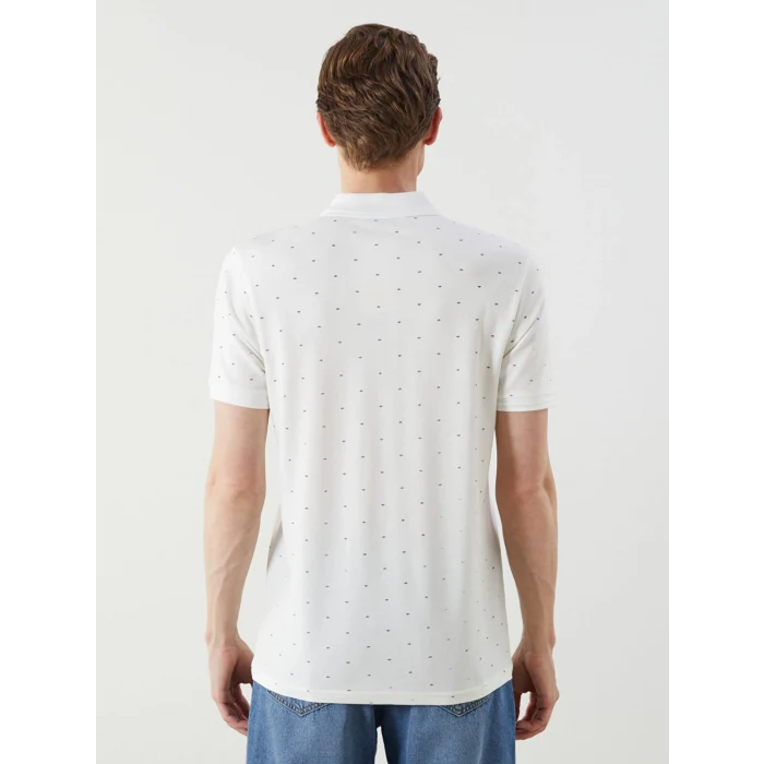 LCWAIKIKI Classic Ekru Büyük Beden Polo Yaka Desenli Pike Erkek Tişört