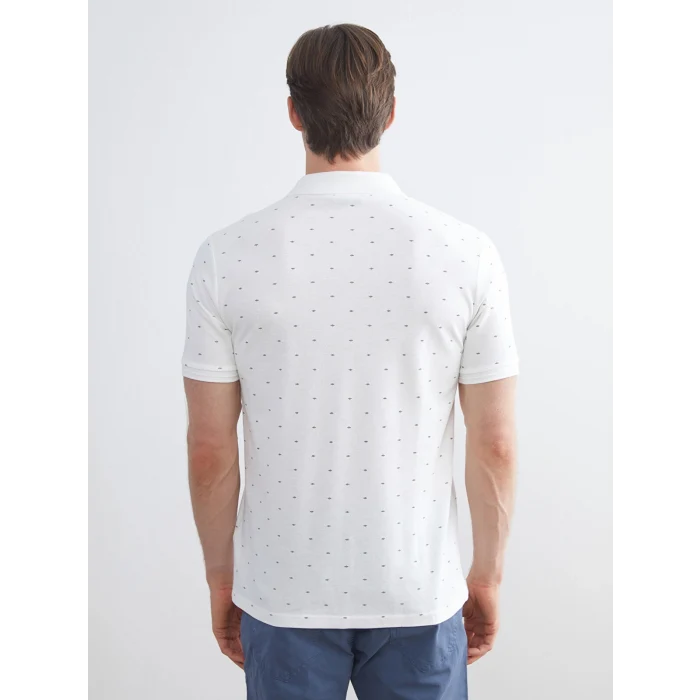 LCWAIKIKI Classic Ekru Büyük Beden Polo Yaka Desenli Pike Erkek Tişört