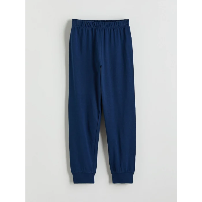 LCW Kids Lacivert New York Baskılı Erkek Çocuk Pijama Takımı