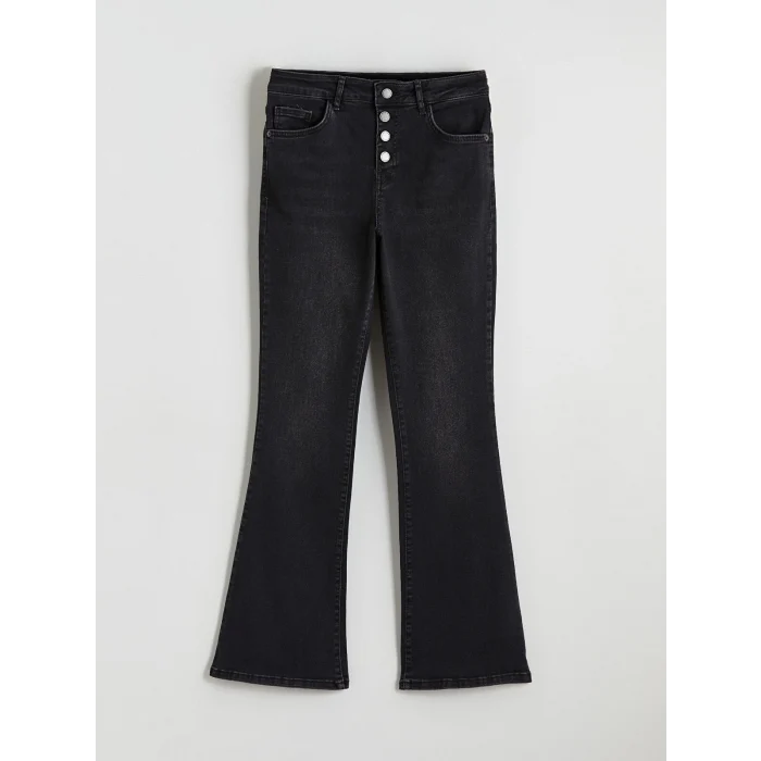 LCW Jeans Siyah Mars Flare Kadın Jean Pantolon