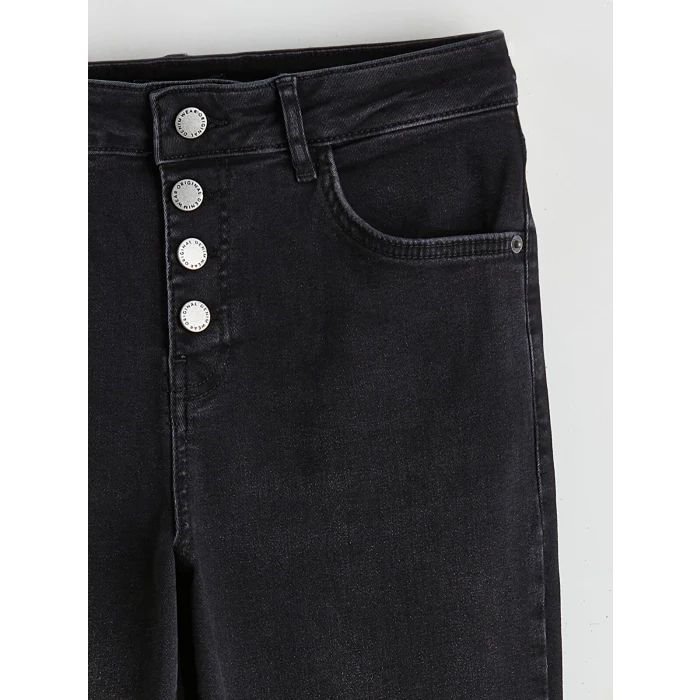 LCW Jeans Siyah Mars Flare Kadın Jean Pantolon