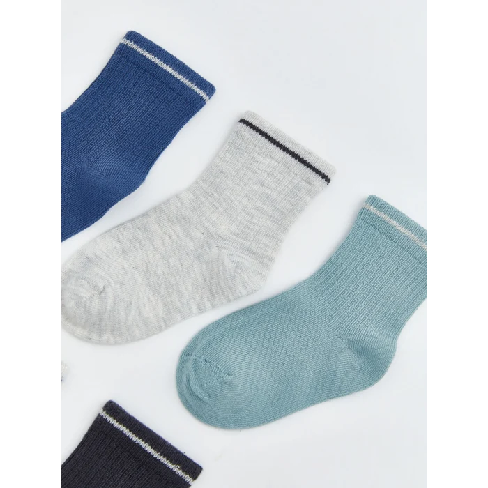 LCW baby Mavi Basic Erkek Bebek Soket Çorap 5li