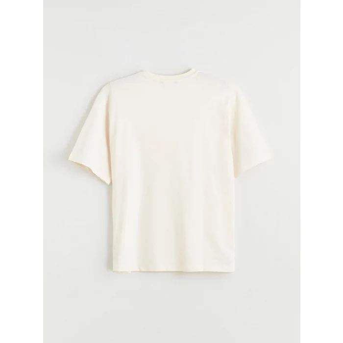 XSIDE Ekru Bisiklet Yaka Baskılı Penye Erkek Tişört