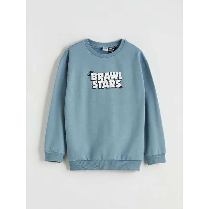 LCW Kids Mavi Brawl Stars Baskılı Erkek Çocuk Sweatshirt
