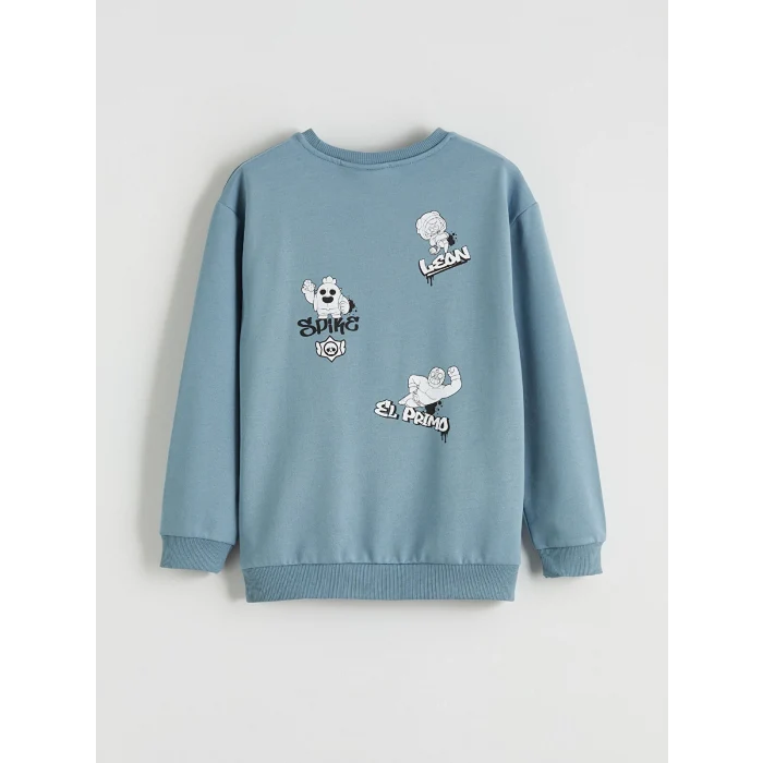 LCW Kids Mavi Brawl Stars Baskılı Erkek Çocuk Sweatshirt