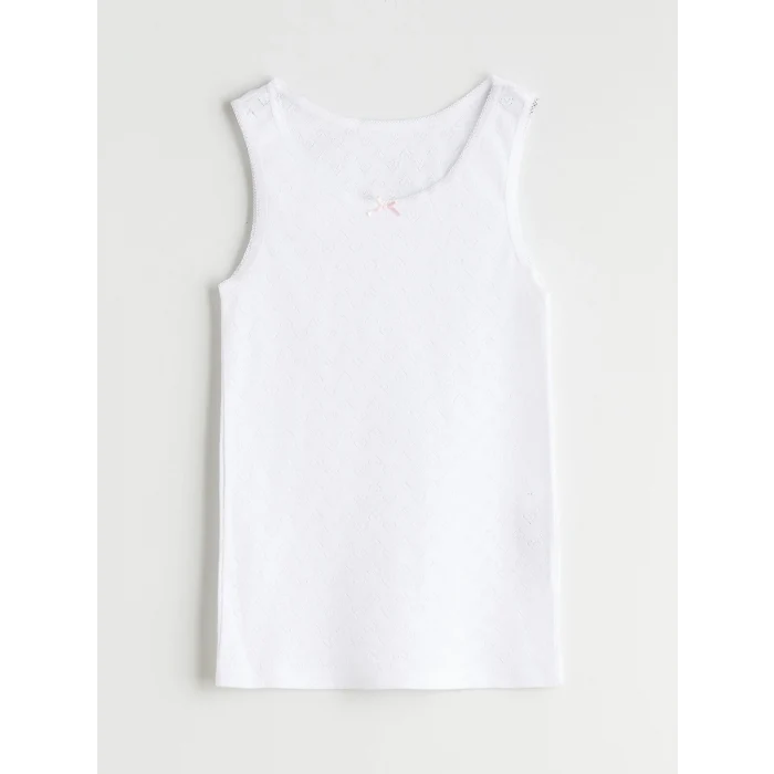 LCW Kids Beyaz Bisiklet Yaka Kız Çocuk Atlet 2li