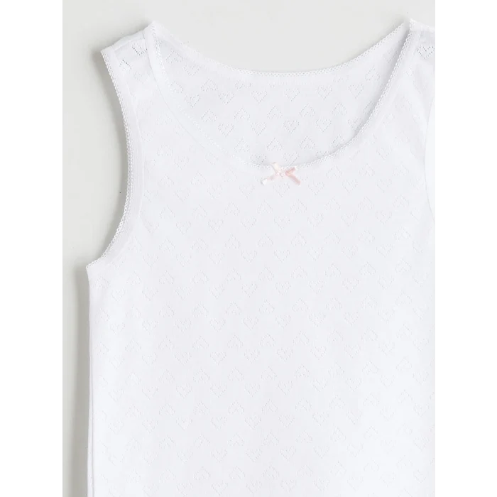 LCW Kids Beyaz Bisiklet Yaka Kız Çocuk Atlet 2li