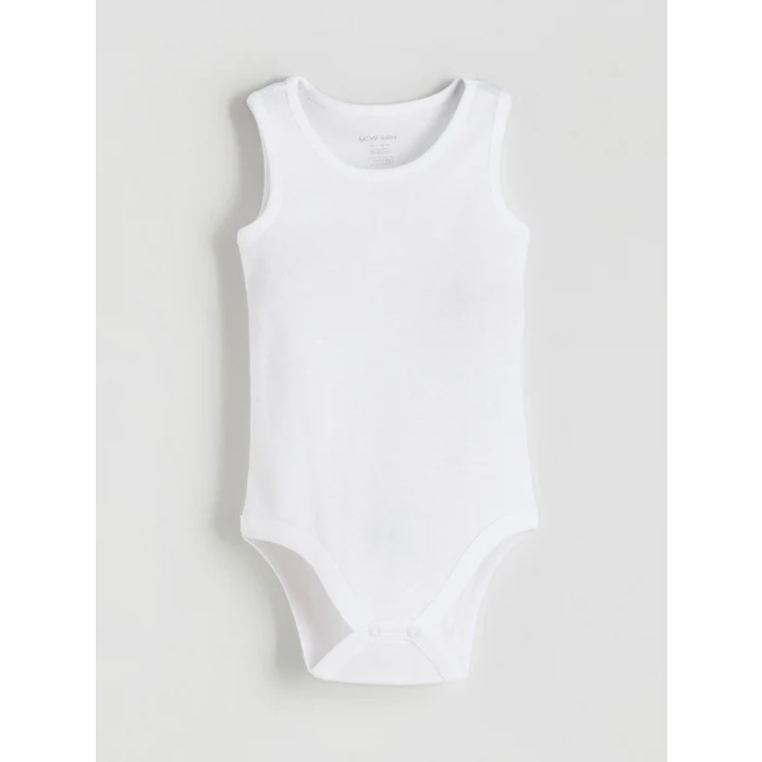 LCW baby Ekru Bisiklet Yaka Kız Bebek Çıtçıtlı Bodysuit 3lü