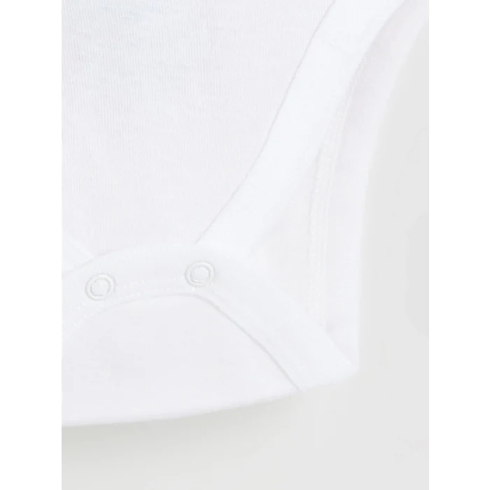 LCW baby Ekru Bisiklet Yaka Kız Bebek Çıtçıtlı Bodysuit 3lü