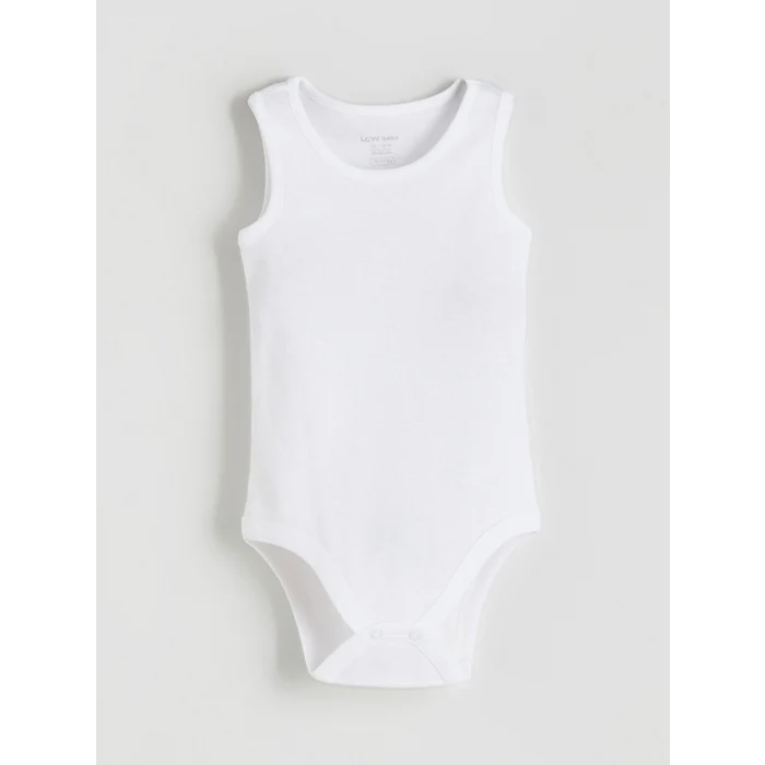 LCW baby Ekru Bisiklet Yaka Kız Bebek Çıtçıtlı Bodysuit 3lü