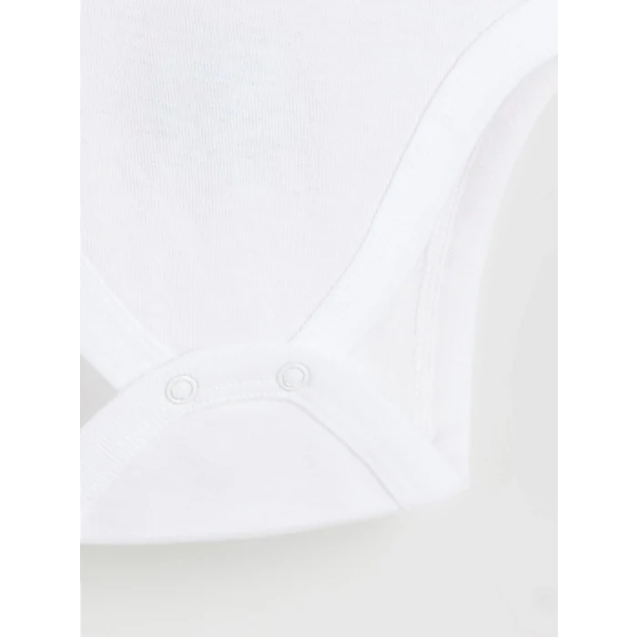 LCW baby Ekru Bisiklet Yaka Kız Bebek Çıtçıtlı Bodysuit 3lü