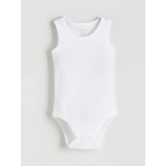 LCW baby Ekru Bisiklet Yaka Kız Bebek Çıtçıtlı Bodysuit 3lü