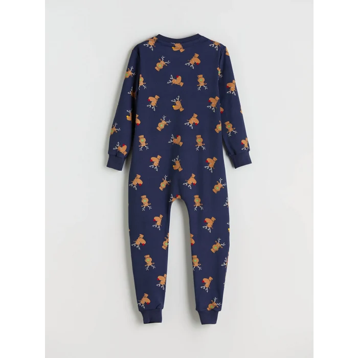 LC WAIKIKI Lacivert Bisiklet Yaka Baskılı Erkek Çocuk Tulum