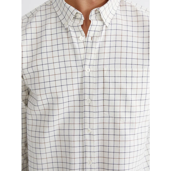 LCWAIKIKI Classic Kahverengi Regular Fit Ekose Erkek Gömlek