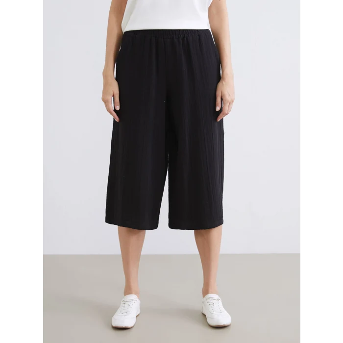 LCWAIKIKI Classic Siyah Beli Lastikli Kadın Kapri
