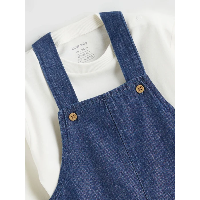 LCW baby İndigo Erkek Bebek Salopet ve Tişört