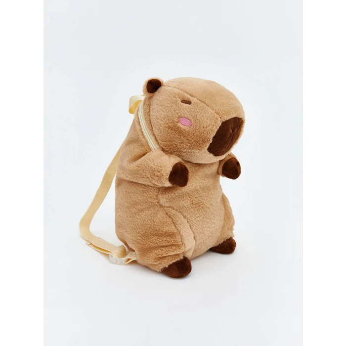 LCW ACCESSORIES Kahverengi Hayvan Figürlü Pelüş Kız Çocuk Sırt Çantası