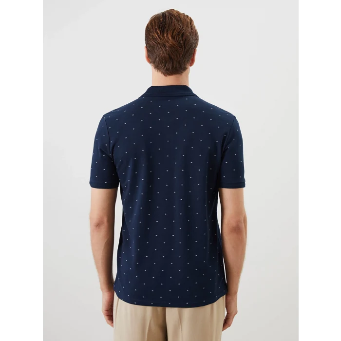 LCWAIKIKI Classic Lacivert Polo Yaka Desenli Pike Erkek Tişört