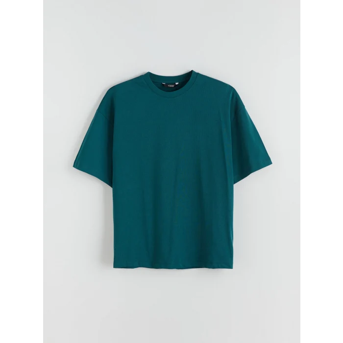 XSIDE Yeşil Bisiklet Yaka Penye Erkek Tişört