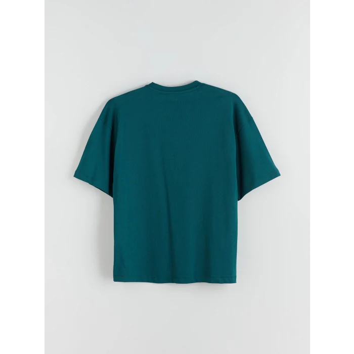 XSIDE Yeşil Bisiklet Yaka Penye Erkek Tişört