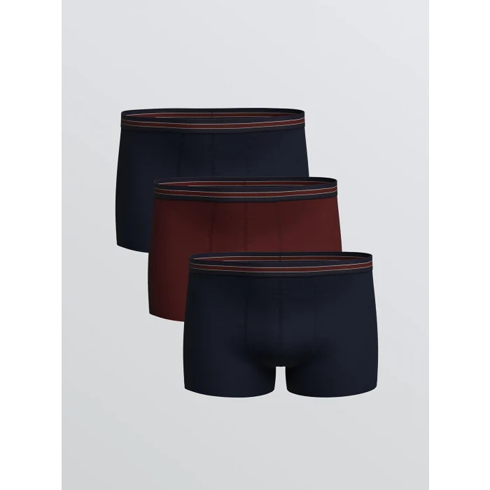 LC WAIKIKI Bordo Standart Kalıp Pamuklu Esnek Erkek Boxer 3lü