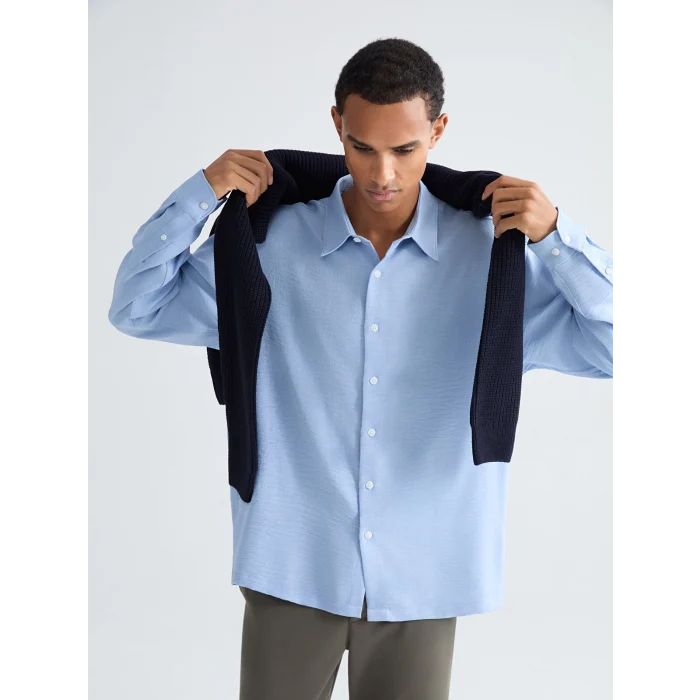 LCW Vision Mavi Rahat Kalıp Erkek Gömlek