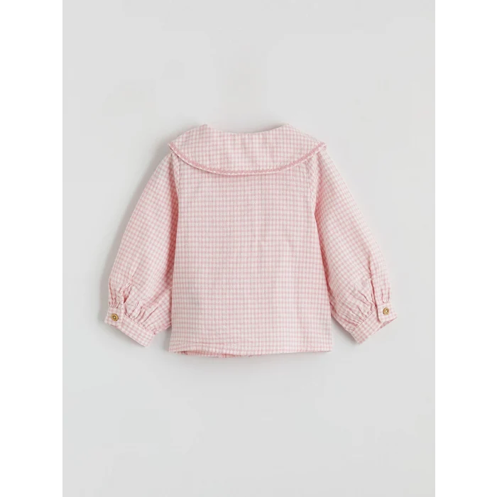 LCW baby Ekru Bebe Yaka Kız Bebek Gömlek ve Tayt