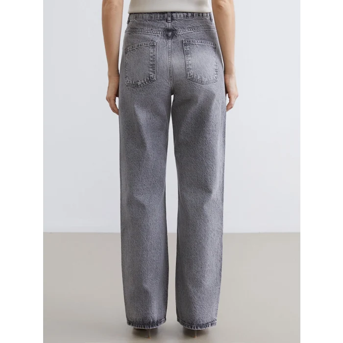 LCW Jeans Gri Straight Fit Kadın Jean Pantolon