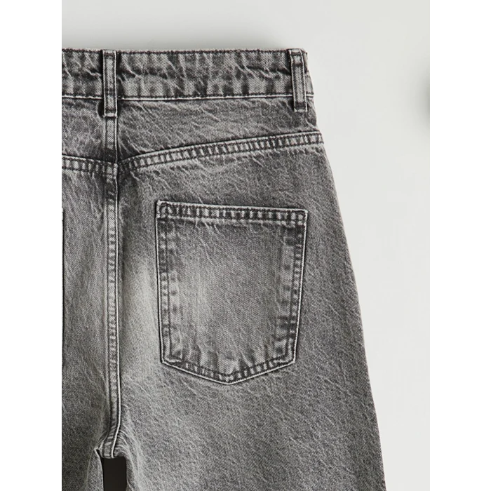 LCW Jeans Gri Straight Fit Kadın Jean Pantolon