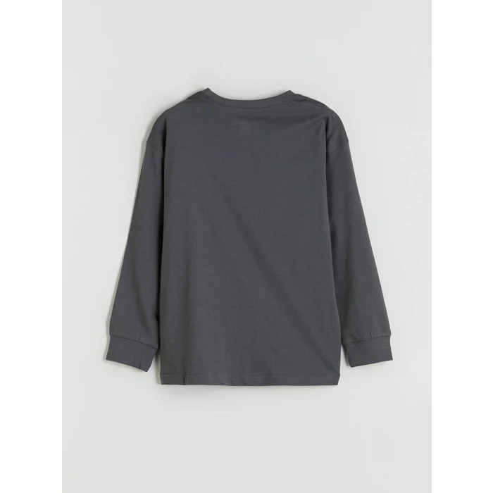 LCW Kids Gri Bisiklet Yaka Erkek Çocuk Pijama Takımı