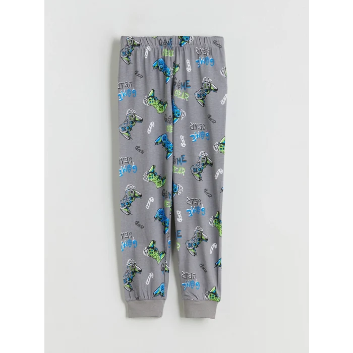 LCW Kids Gri Bisiklet Yaka Erkek Çocuk Pijama Takımı