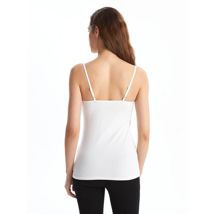 LCW DREAM Beyaz Kalp Yaka Askılı Kadın Kuplu Atlet