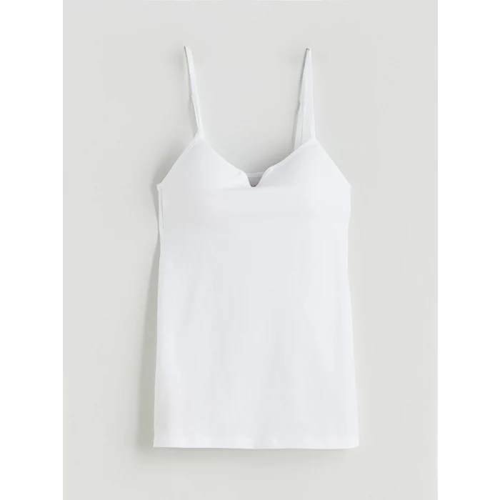 LCW DREAM Beyaz Kalp Yaka Askılı Kadın Kuplu Atlet