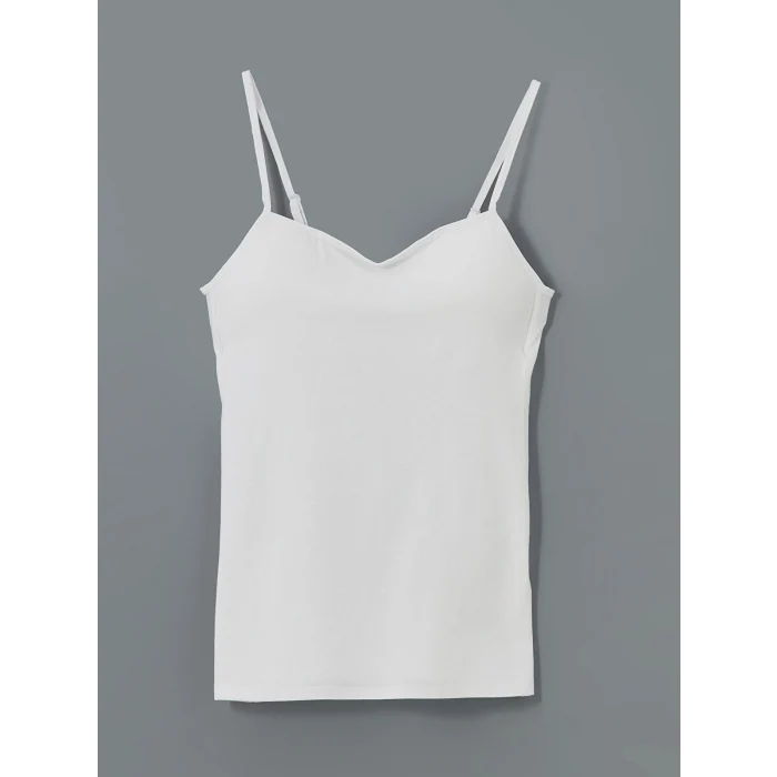 LCW DREAM Beyaz Kalp Yaka Askılı Kadın Kuplu Atlet