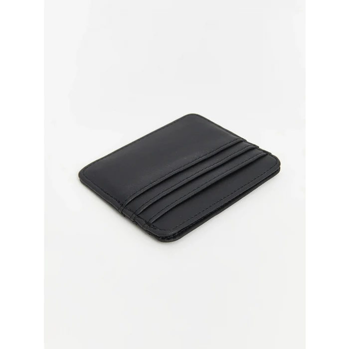 LCW ACCESSORIES Siyah Deri Görünümlü Erkek Kartlık