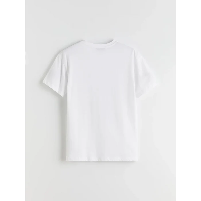 XSIDE Beyaz Bisiklet Yaka İstanbul Baskılı Kadın Tişört