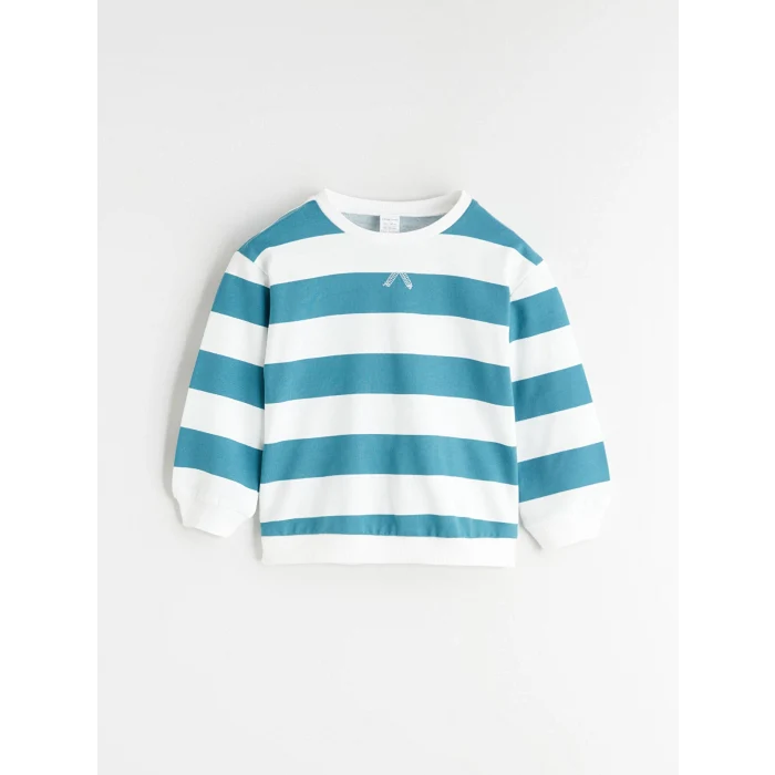 LCW baby Ekru Bisiklet Yaka Erkek Bebek Sweatshirt ve Eşofman Altı